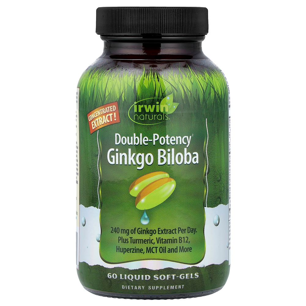 Irwin Naturals, гинкго билоба, 60 желатиновых капсул