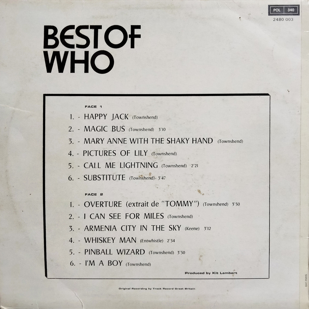 The Who / Best Of Who (LP)