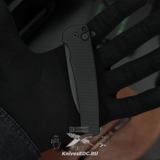 Складной нож PT5336 Malibu - черн. алюм. рук-ть, черн. клинок