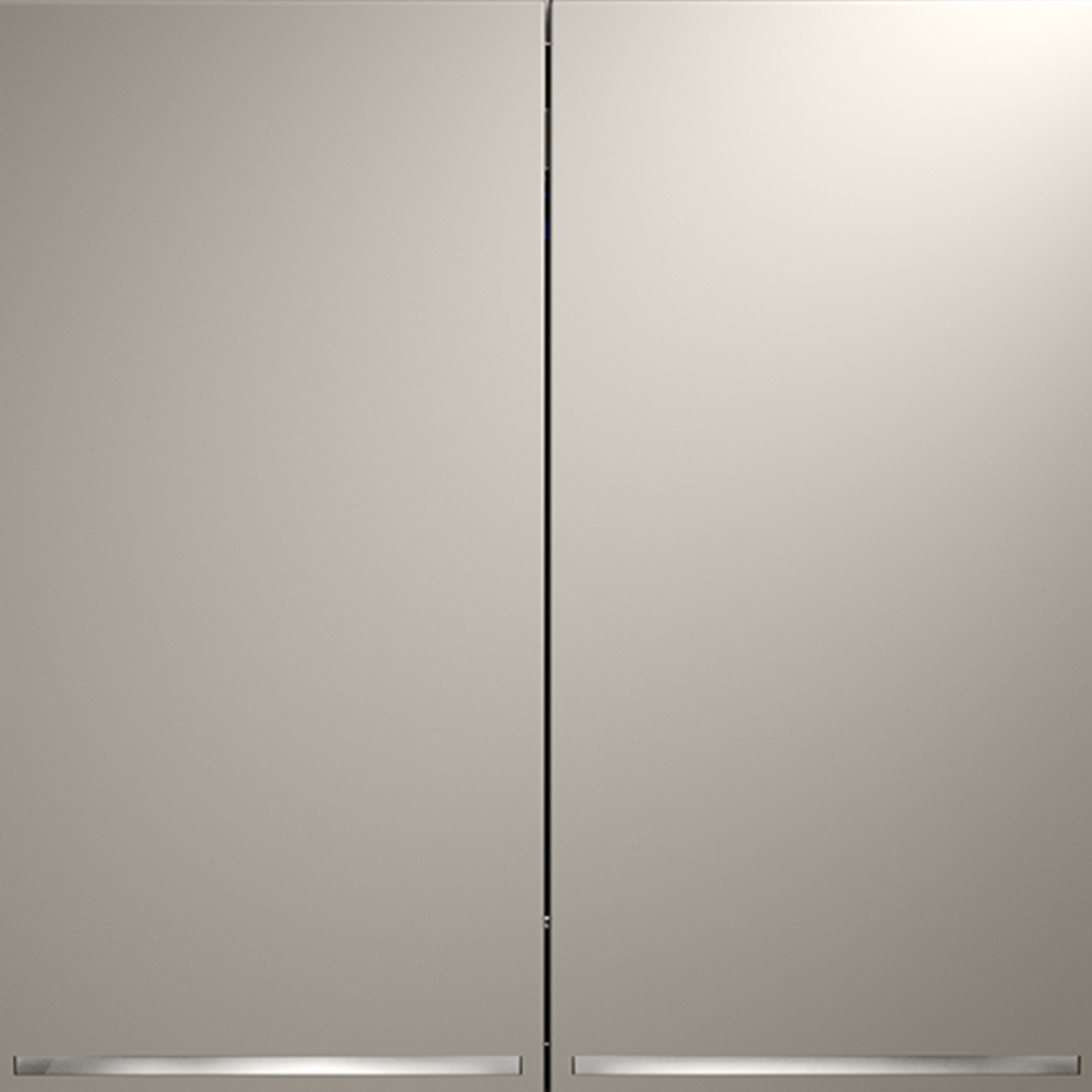 Выключатель встраиваемый VOLTUM S70 двухклавишный с подсветкой 10А, (кашемир)