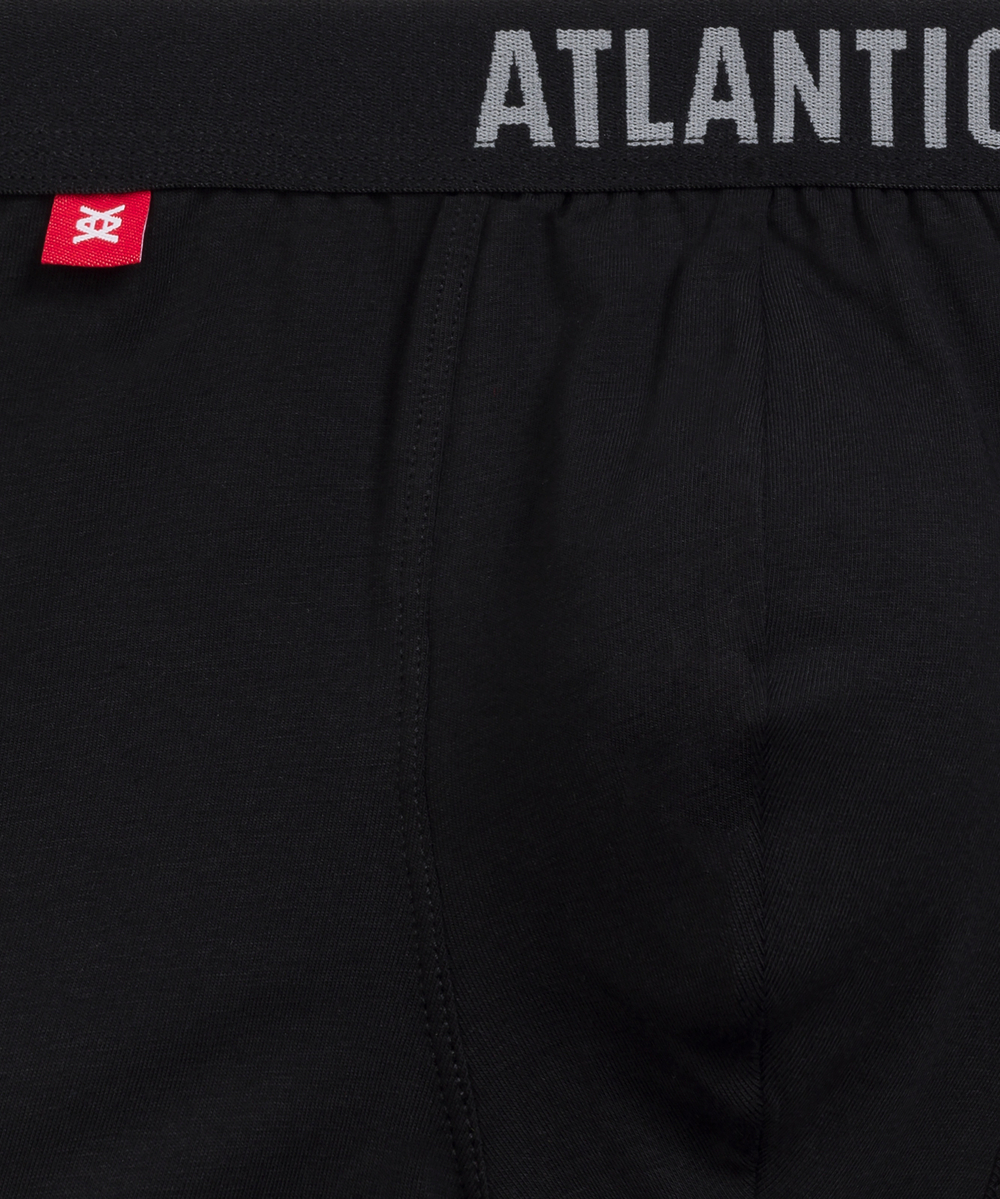 Мужские трусы шорты Atlantic, набор из 3 шт., хлопок, черные + темно-голубые + серые, 3MH-011