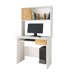 Стол компьютерный Грета-4, белый/дуб крафт