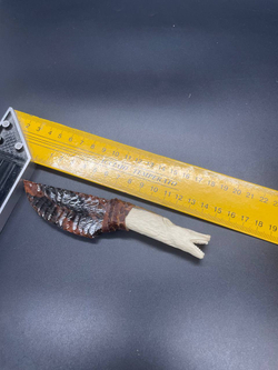 Бивень мамонта с гравировкой волка 15 см