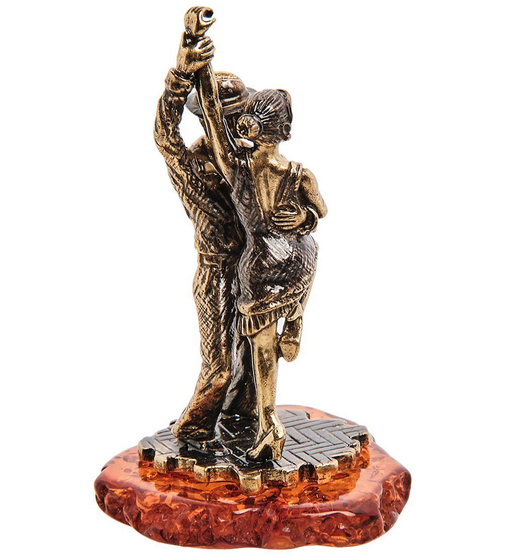 Народные промыслы AM-3125 Фигурка «Парочка Ча-ча-ча» (латунь, янтарь)