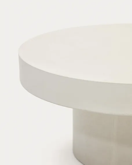 Журнальный столик Aiguablava, Ø90 см, белый цемент