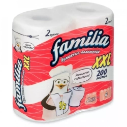 Полотенца бумажные FAMILIA XXL 2 слойные, 2 рулона