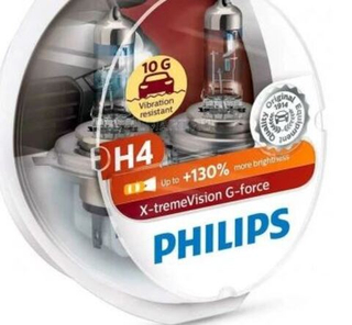 Автолампа H4 12V 60/55W P43t Philips +130% X-treme Vision G-force (кт2шт) P-12342XVGS2