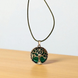 Подвеска-кулон семейное дерево. синт. Малахит