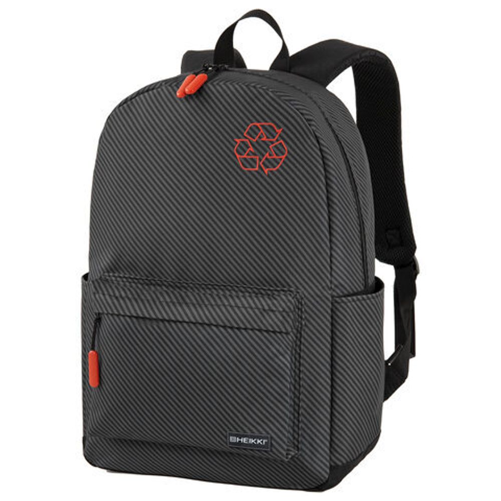Рюкзак HEIKKI ENERGETIC (ХЕЙКИ) универсальный, эргономичный, Recycle, черный/серый, 43х30х16 см, 272532