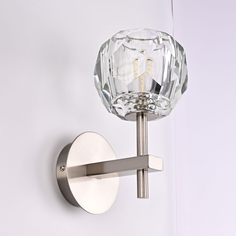 Бра Boule De Cristal Single Sconce Никель By Imperiumloft