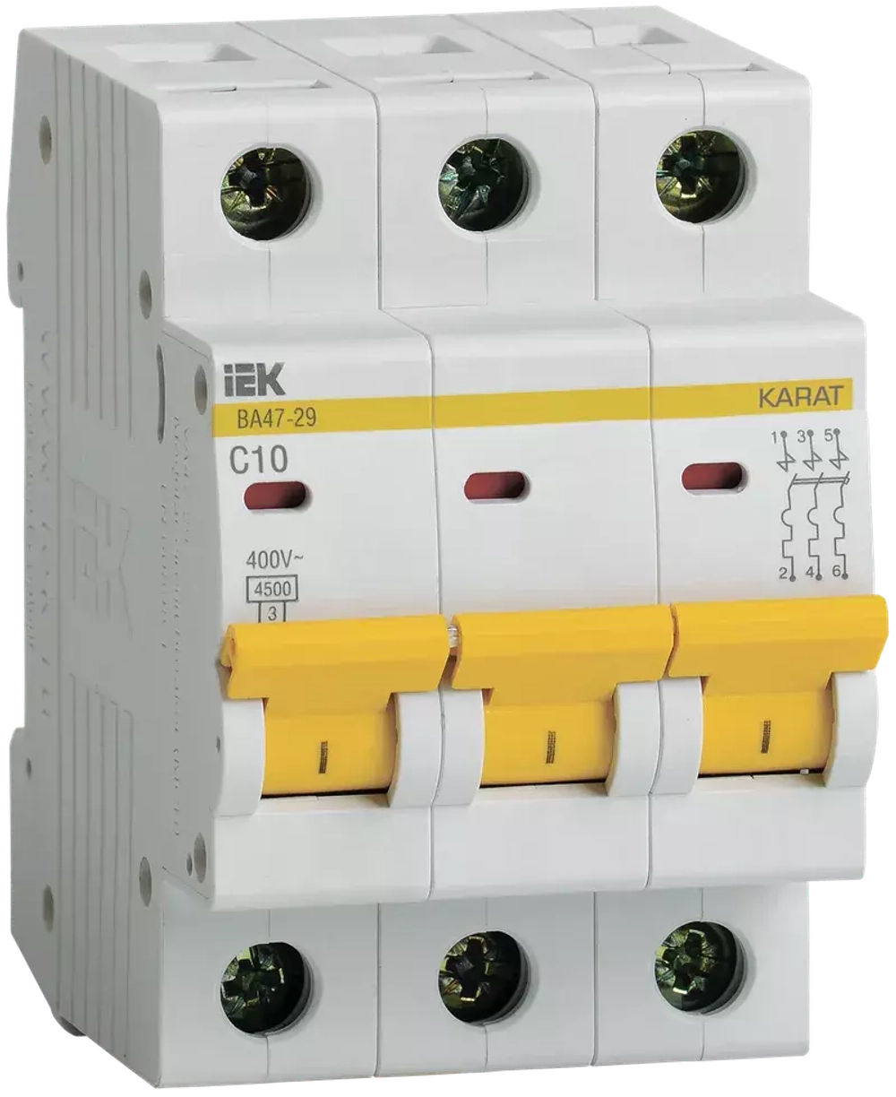 Автоматический выключатель ВА47-29 3P C 10А 4,5кА IEK