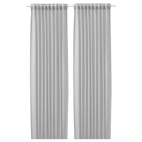 Комплект штор IKEA FJADERMOTT (ФЬЕДЕРМОТТ), Серый, 145х250 см, 2 шт