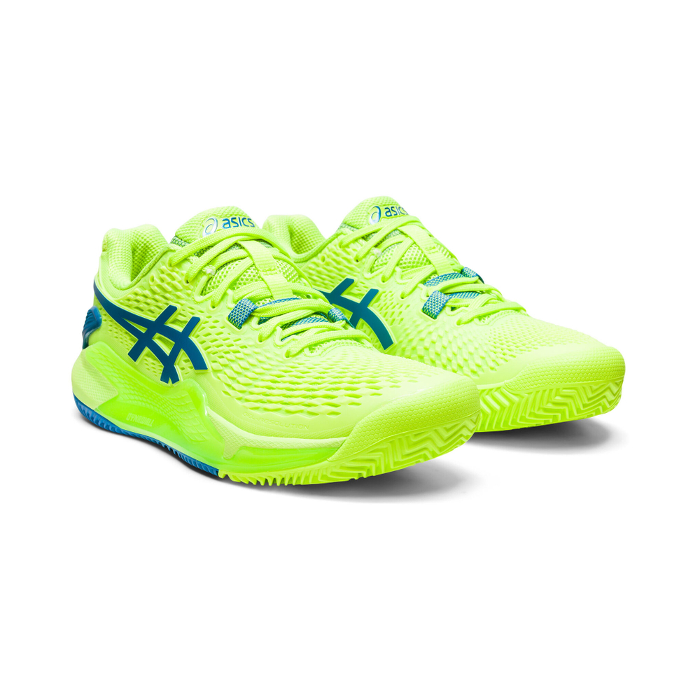 Женские теннисные кроссовки ASICS Gel-Resolution 9 Clay Court Shoe Women - Neon Green, Blue