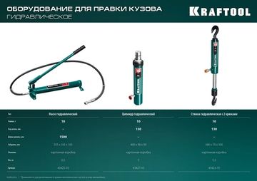 KRAFTOOL 10 т, гидравлическая стяжка с 2 крюками (43423-10)