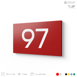 Табличка с номером 97 на дверь квартиры, для офиса, кабинета, аудитории, склада, красная 120х70 мм, Айдентика Технолоджи