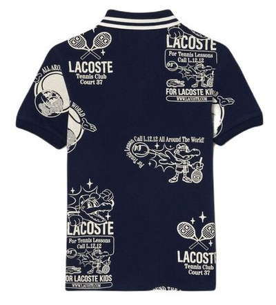 Детская теннисная футболка Lacoste Graphic Print Cotton Polo