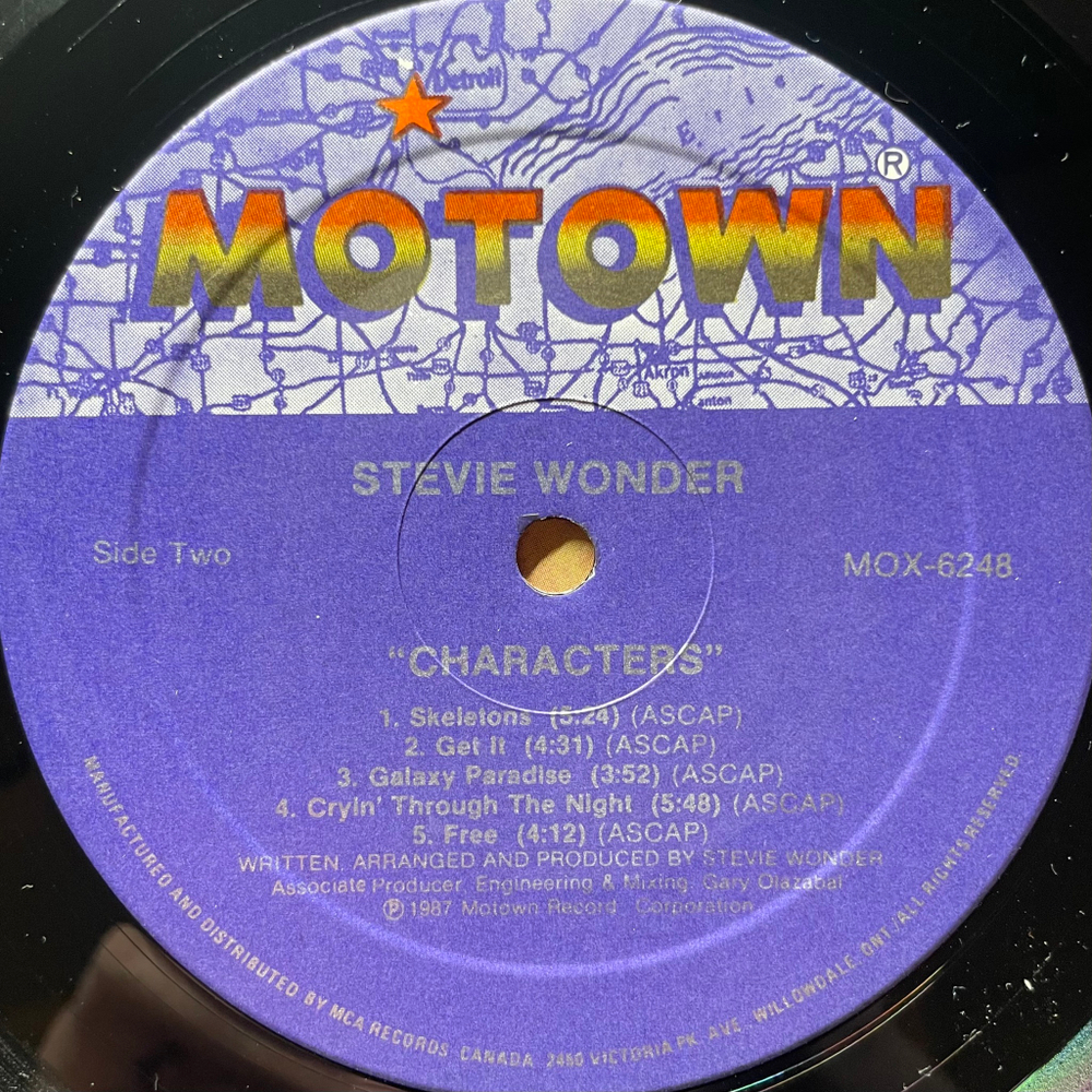 Stevie Wonder ‎– Characters (Канада 1987г.)