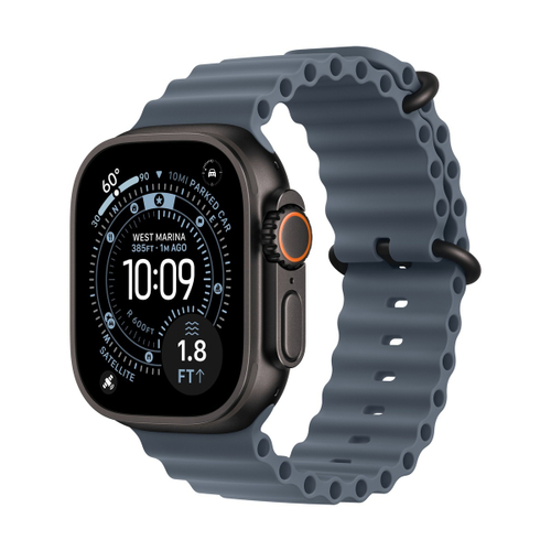 Apple Watch Ultra 3 (2025), 49 мм корпус из титана цвета «Black», ремешок Ocean Band цвета «Anchor Blue»