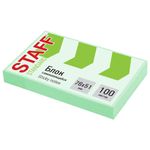 Блок самоклеящийся (стикеры) STAFF STANDARD, ПАСТЕЛЬНЫЙ 76х51 мм, зеленый, 100 листов, 116583