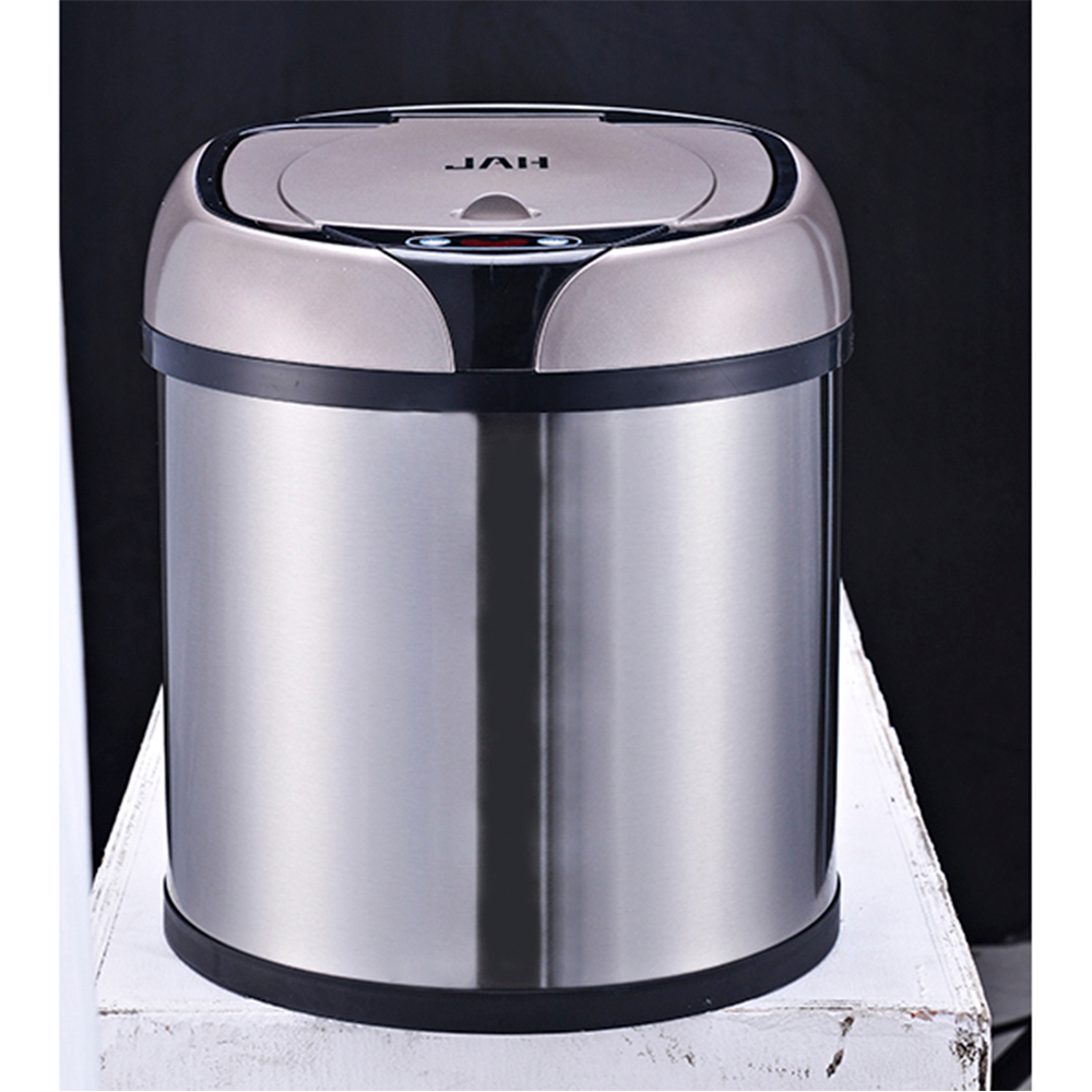 Ведро для мусора сенсорное, круглое, нерж, внутр ведро, Foodatlas JAH-9110, 6 л