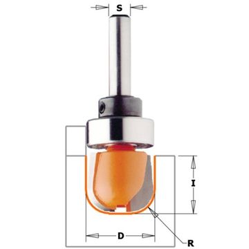 Фреза пазовая (Чаша) (верх. подш.) S=6 D=19x16 CMT 751.002.11B