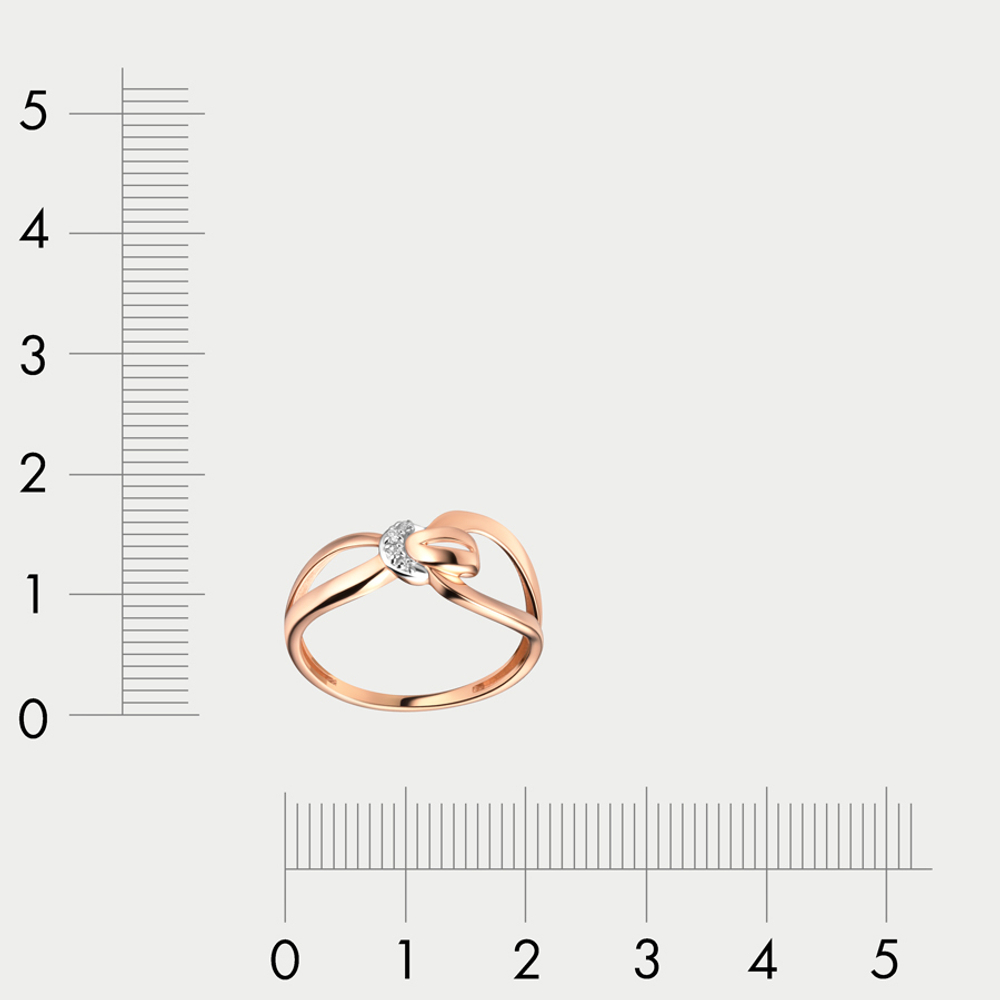Кольцо женское из розового золота 585 пробы с фианитами (арт. 020391-1102)