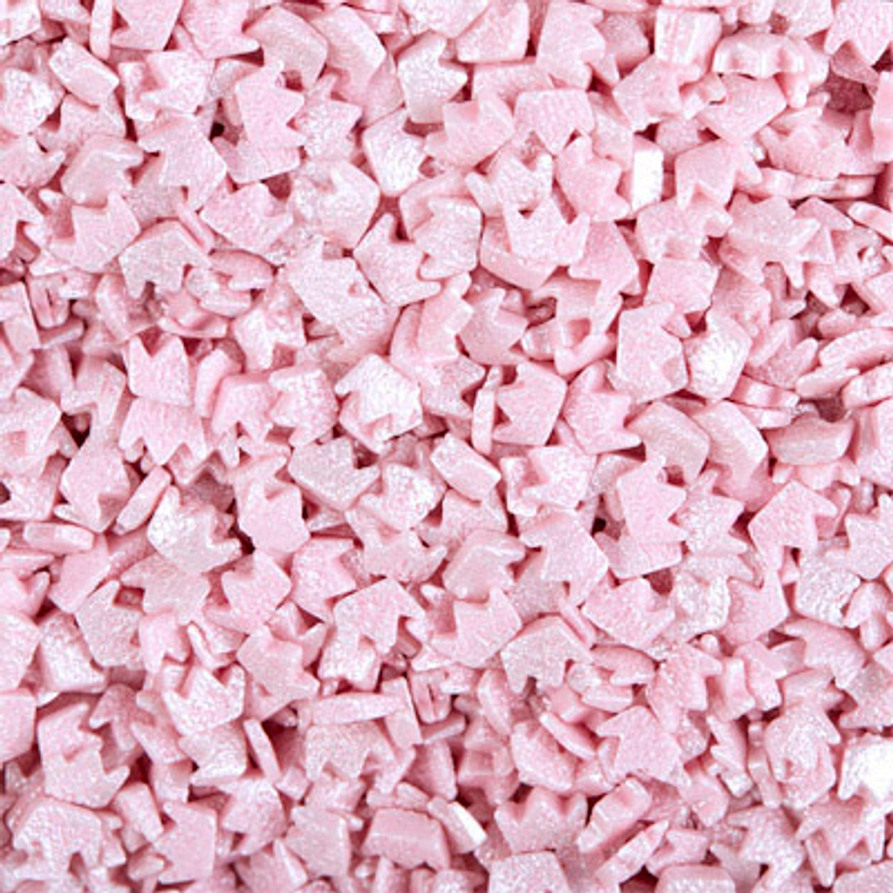 Посыпка короны розовые перламутровые - 100 гр