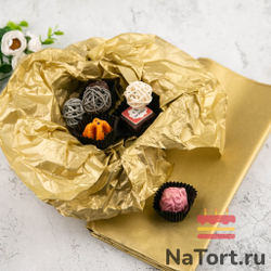 Бумага упаковочная тишью, Золотая 50х66 см (10 листов)