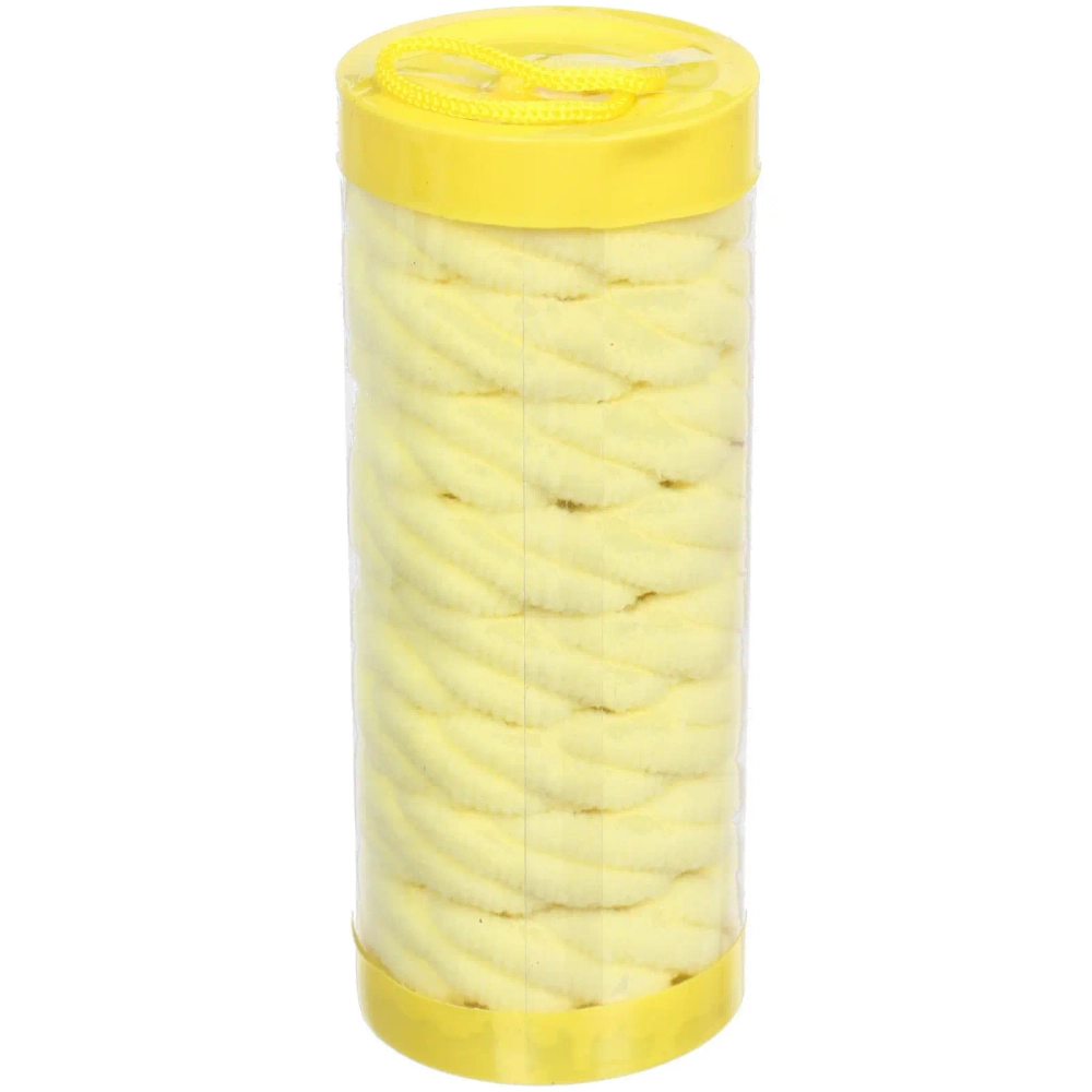 Резинки для волос детские в тубе 8шт «ЗАБАВА», косичка, цвет лимонный, d-4см (наклейка Кокетка)