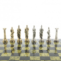 Шахматы из металла  Шахматы "Атлас" доска 44х44 см змеевик фигуры металлические G 122593