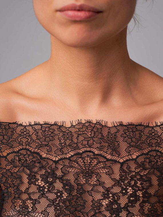 01-61 Кружево шантильи 23 см, черный