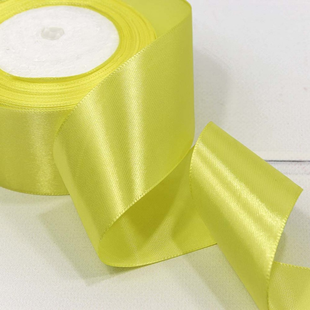 Лента Атласная 5см х 28м Сатин (Желтый)