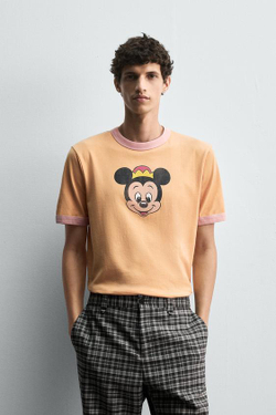 ZARA HARRY LAMBERT X DISNEY ФУТБОЛКА MORTY, ГОРЧИЧНЫЙ