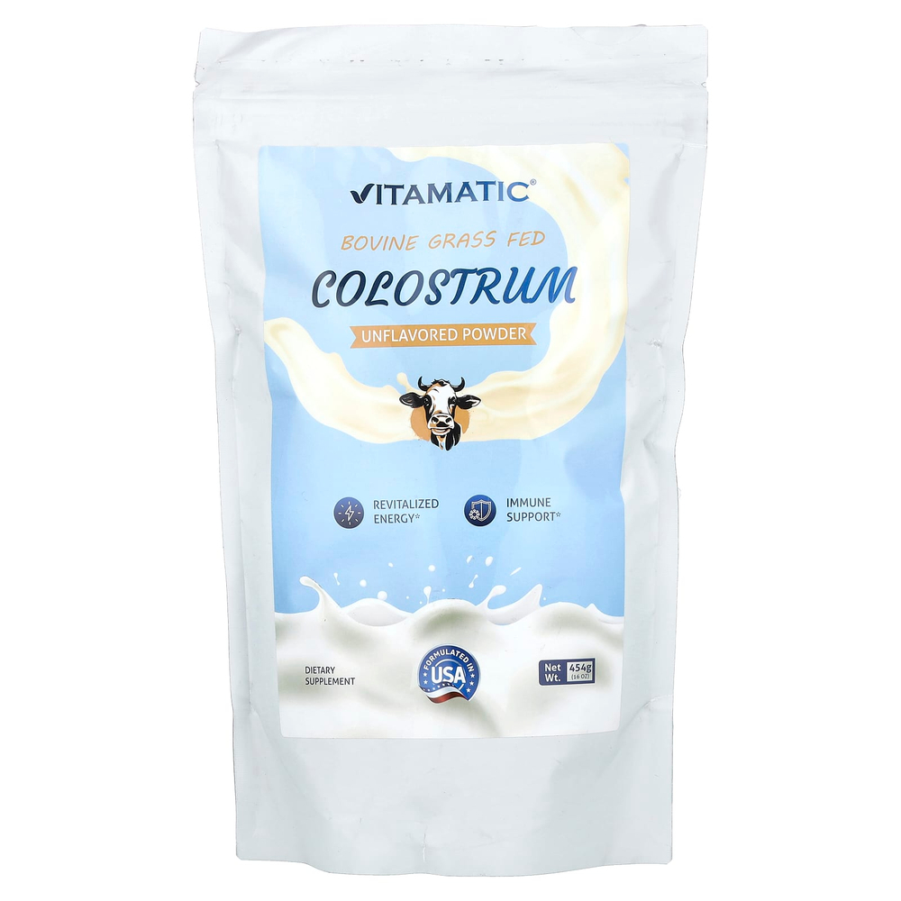 Vitamatic, Молозиво, откормленное из крупного рогатого скота, без добавок, 454 г (16 унций)