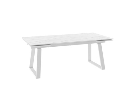 Стол ALTEZA-200, раздвижной 200(45+45)x100, МРАМОР СВЕТЛЫЙ - COMPAKT CER/БЕЛЫЙ, (2 упак.)