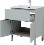 Тумба с раковиной Aquanet Алвита New 303899 70 серый
