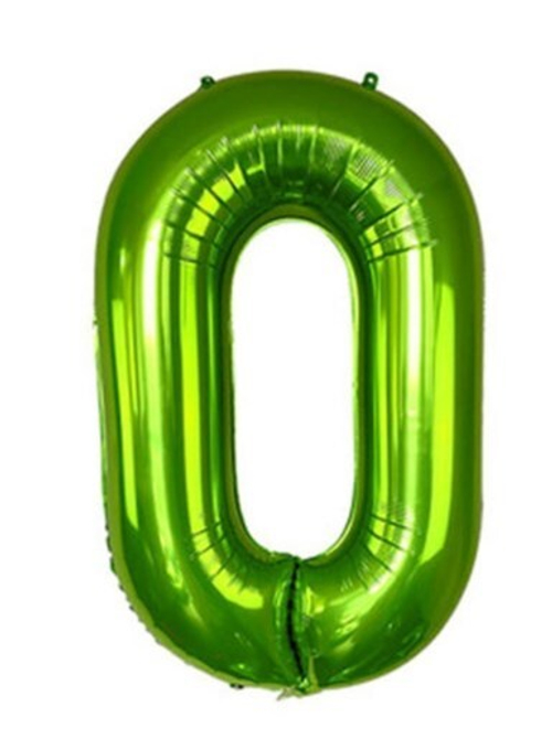 Шар цифра №0 Салатовый