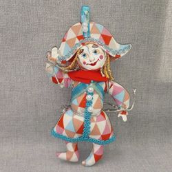 Ёлочная игрушка Арлекин в треуголке