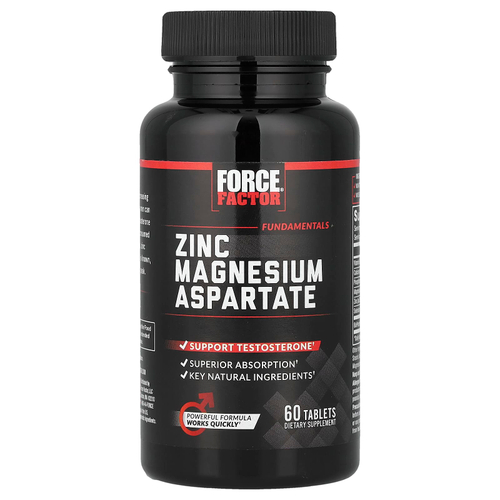 Force Factor, аспартат цинка и магния, 60 таблеток