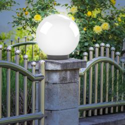 Садово-парковый светильник ЭРА НТУ 02-60-251 шар опаловый призма на опору / кронштейн IP44 Е27 max60Вт d250mm | Садово-парковые светильники