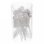 Шпильки для волос в тубе 20шт «Hair Beauty», стразик и жемчужинка, цвет как на фото, d-0.5см