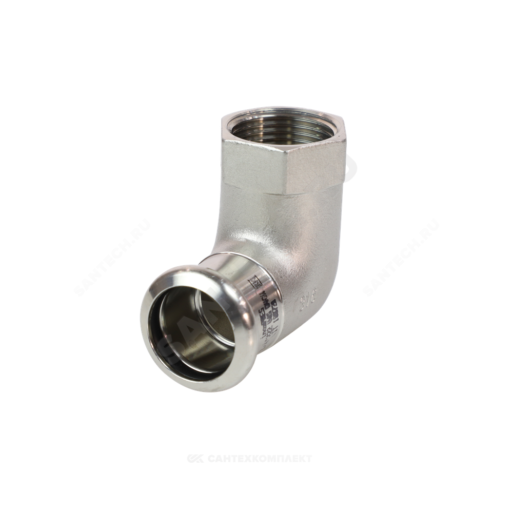 Угольник сталь нерж AISI 316L 90гр Дн 18х1/2" Ру16 пресс/ВР Inoxpres RM 198102018