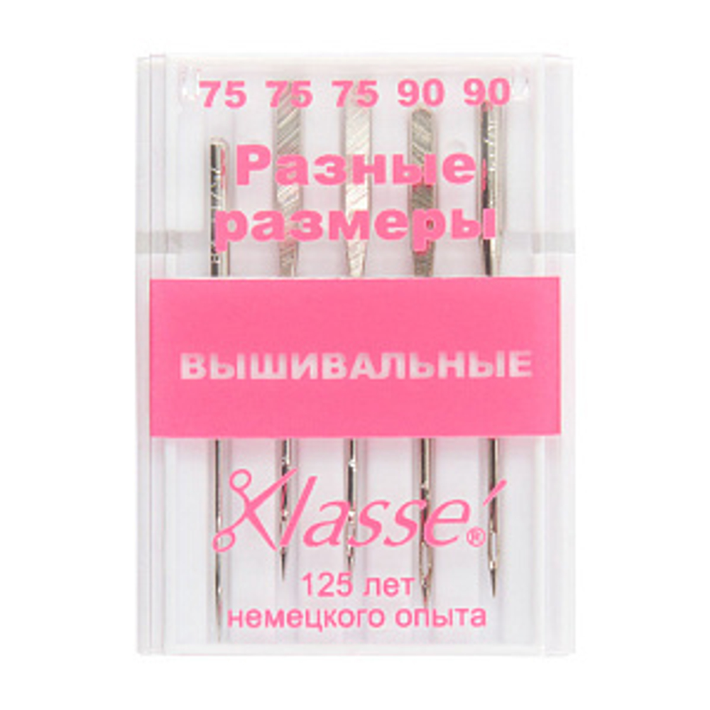 Иглы для бытовых швейных машин вышивальные  №75, 90