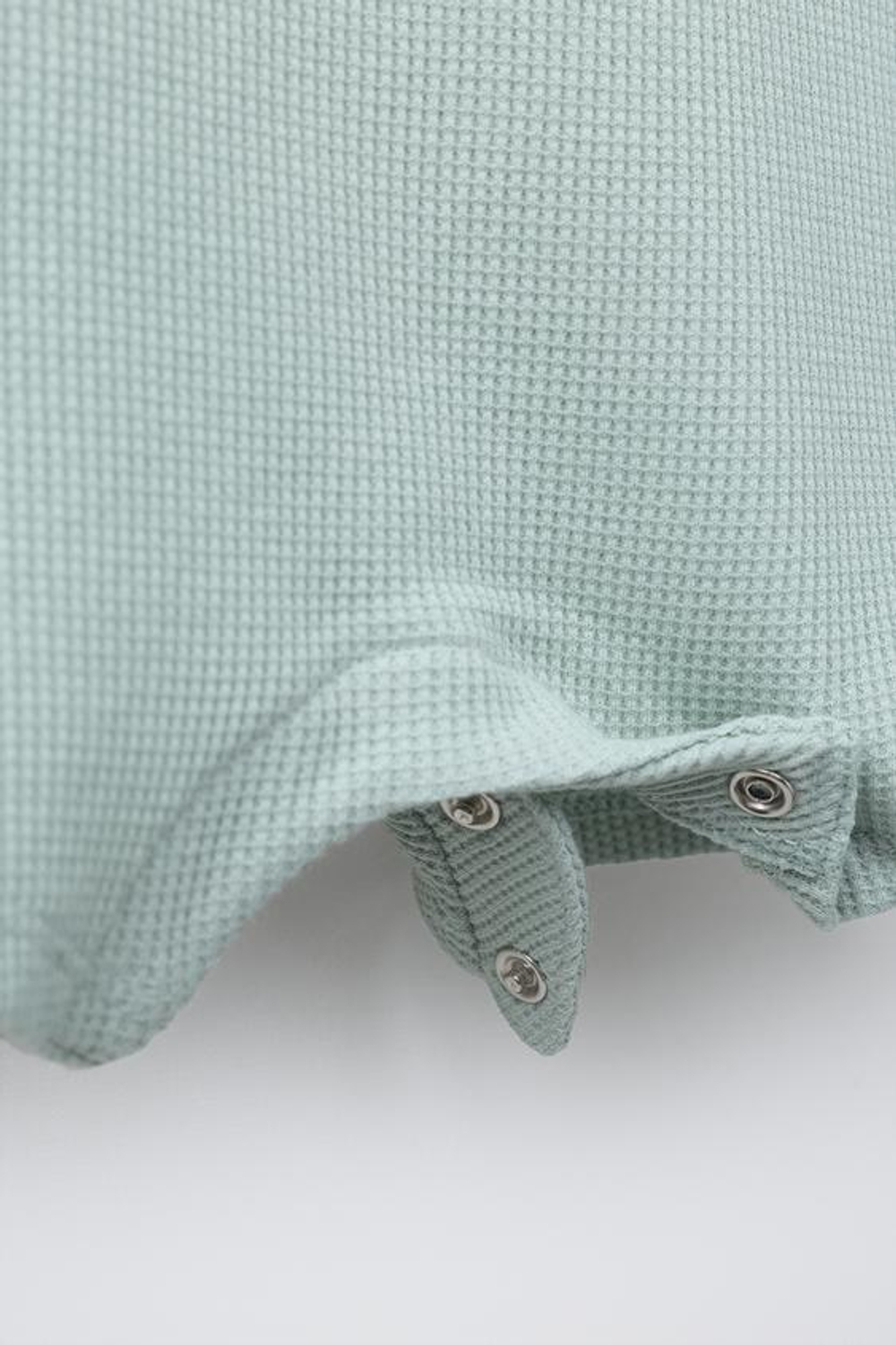 ZARA КОМБИНЕЗОН ИЗ ВАФЕЛЬНОГО ТРИКОТАЖА С ВОРОТНИКОМ НА ПУГОВИЦАХ, ЦВЕТ МОРСКОЙ ВОЛНЫ