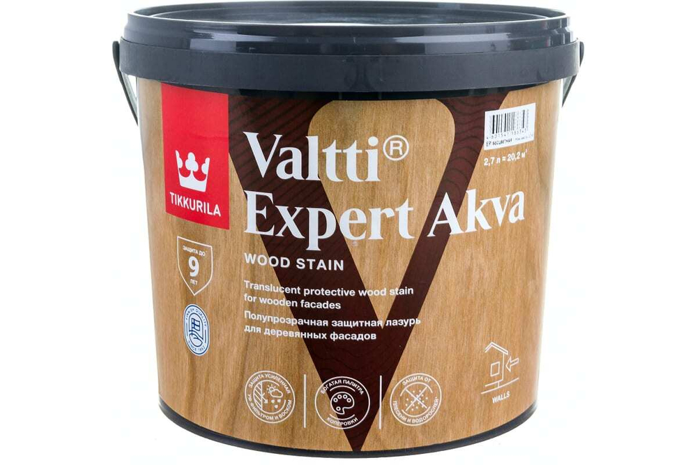 Лазурь TIK Valtti Expert Akva высокоэффективная, п/матовая (2,7л)