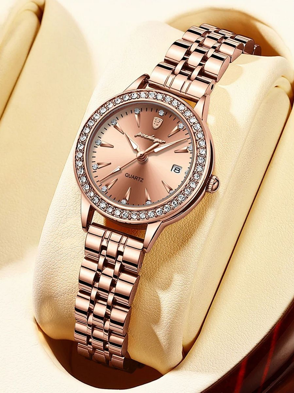 Часы женские кварцевые PASSION 366 c браслетом замок бабочка (розовое золото)