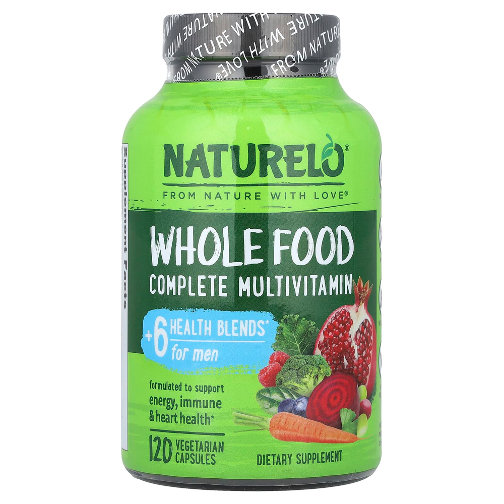 NATURELO, Мультивитаминный комплекс из цельных продуктов, для мужчин, 120 вегетарианских капсул
