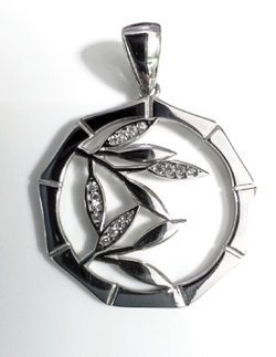 Подвеска серебряная Эстерелла, проба 925, родированная, с фианитами/Ф