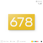 Номер на дверь 678, табличка на дверь для офиса, квартиры, кабинета, аудитории, склада, желтая 120х70 мм, Айдентика Технолоджи