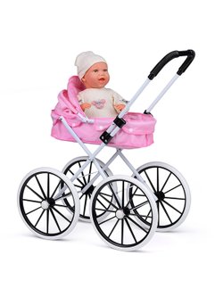 Коляска для кукол металлическая с капюшоном (LMH918)